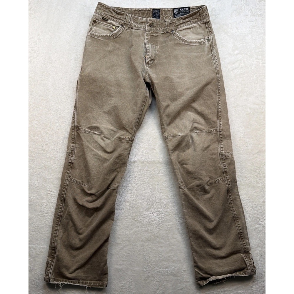 Kuhl Rydr Distressed Work Pants Men's 34x32 Brown Outdoor Carpenter Hiking